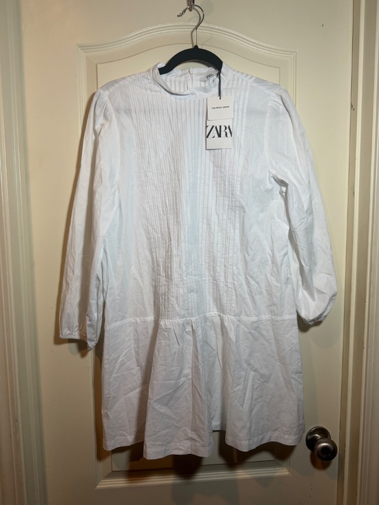 Zara Dresses & Skirts - Zara White Peggy Mini Shirt Dress - Medium/ 100% Cotton